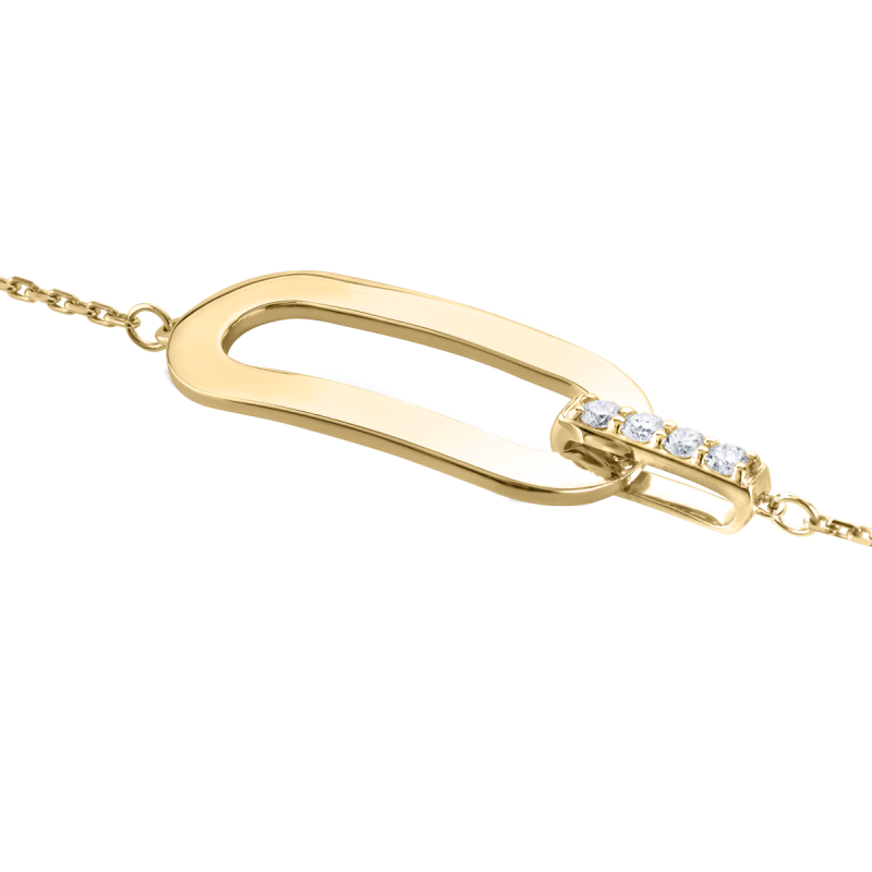 Bracelet cordon So Shocking Origine en or jaune et diamants - Lepage
